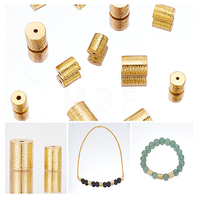   12Pcs 2 Style Brass Drawbench Beads KK-PH0005-14-1