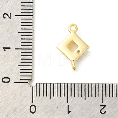 Rack Plating Brass Clear Cubic Zirconia Connector Charms KK-S396-06F-1