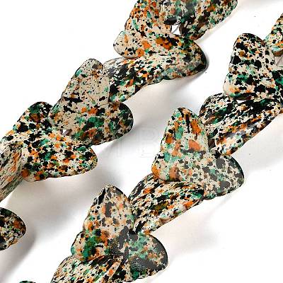 Spray Printed Synthetic Turquoise Beads Strands TURQ-P002-04A-01-1
