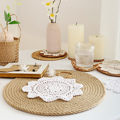 Gorgecraft Woven Crochet Coasters Table Mats DIY-GF0001-15-1