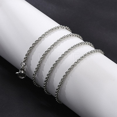 2mm Brass Rope Chain Necklaces for Men Women NJEW-G160-18P-1