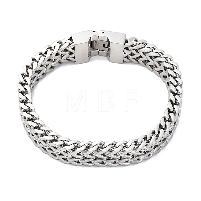 304 Stainless Steel Wheat Chain Bracelets for Women Men BJEW-R018-12P-1