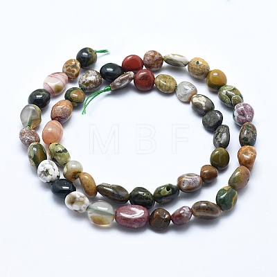 Natural Ocean Jasper Beads Strands X-G-E483-39A-1