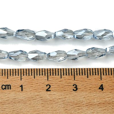 Transparent Electroplate Glass Beads Strands GLAA-K064-03A-PL02-1