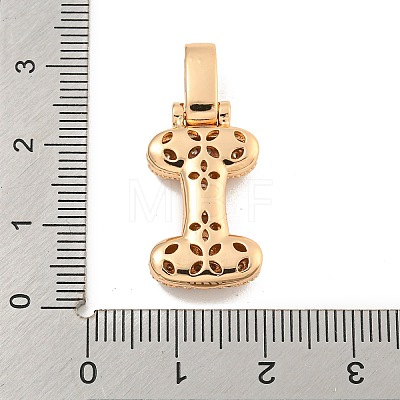 Brass Micro Pave Clear Cubic Zirconia Pendants KK-B099-01G-I-1