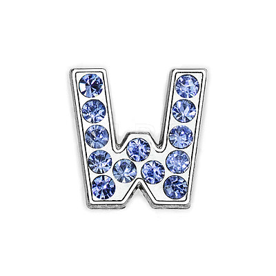 Glass Rhinestone Slide Charms PALLOY-TAC0018-02-W-1