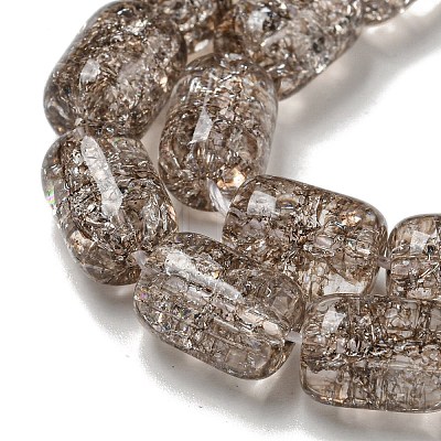 Transparent Crackle Glass Beads Strands GLAA-NH0001-04E-1