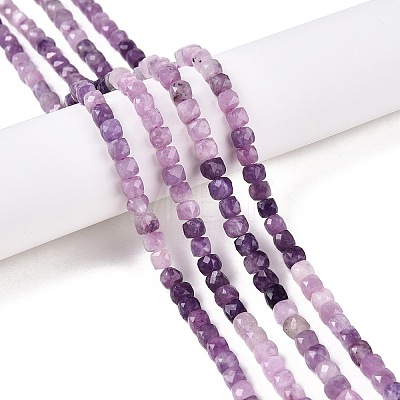 Gradient Color Natural Lepidolite Beads Strands G-N342-138B-1