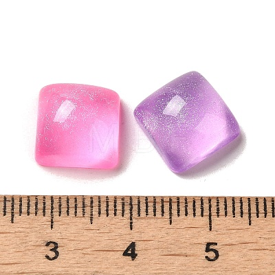 Transparent Resin Decoden Cabochons with Glitter Powder X-RESI-E053-08B-1