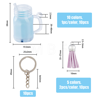DIY Imitation Bubble Tea Charm Keychain Making Kit DIY-FH0005-20-1