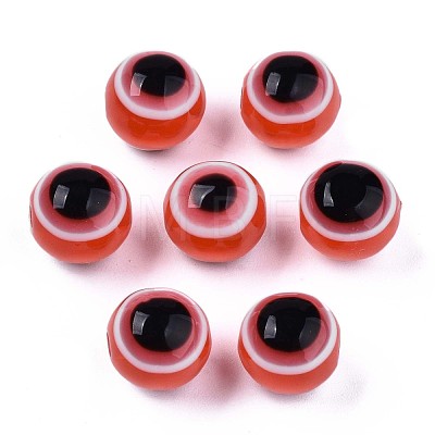 Round Evil Eye Resin Beads RESI-R159-12mm-05-1