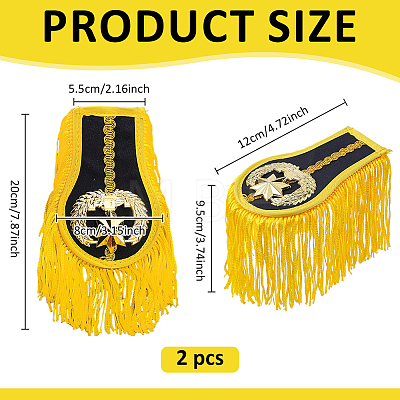 Polyester Tassel Epaulettes AJEW-WH0481-520A-1