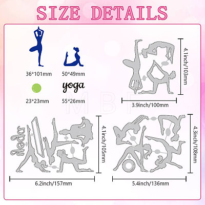 Yoga Theme Carbon Steel Cutting Dies Stencils DIY-WH0309-1996-1