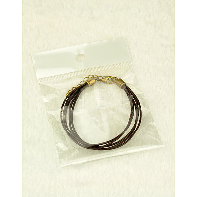 Cowhide Leather Cord Bracelets BJEW-JB00896-08-1
