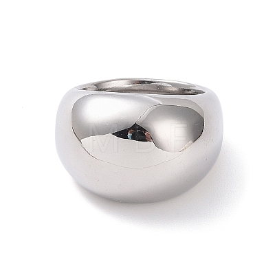 304 Stainless Steel Chunky Dome Finger Ring for Men Women STAS-E168-09P-1