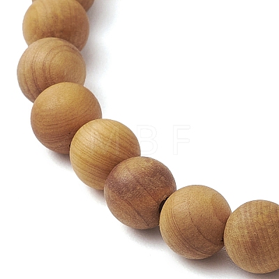 Natural Wood Beads Stretch Bracelets for Women BJEW-JB11338-03-1