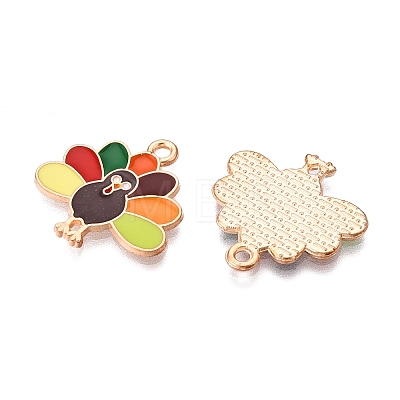 Thanksgiving Day Theme Alloy Enamel Pendants X-ENAM-T020-35B-1