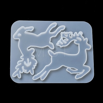 DIY Christmas Reindeer Pendant Silicone Molds DIY-P075-C02-1