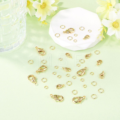 16Pcs 2 Styles Brass Lobster Claw Clasps KK-TA0009-17-1