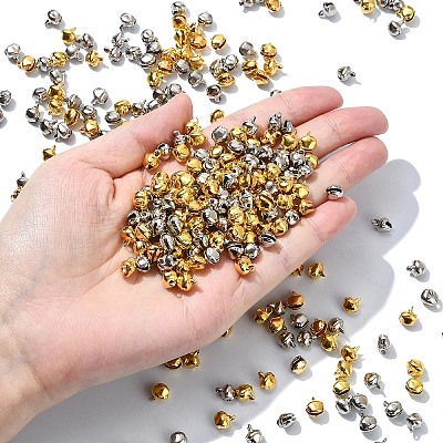 300Pcs 2 Colors Iron Bell Charms IFIN-YW0003-70-1