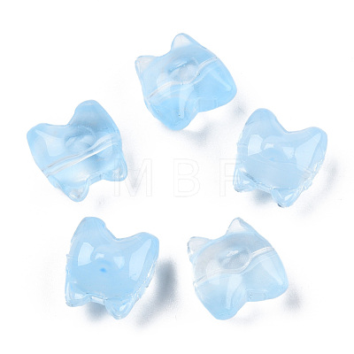 Transparent Spray Painted Glass Beads GLAA-N035-034-C11-1