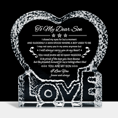 Heart with Word K9 Glass Figurines DJEW-WH0026-002-1
