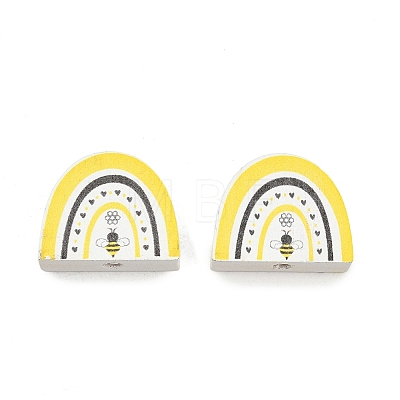 Printed Poplar Wood Beads WOOD-Z008-01F-1