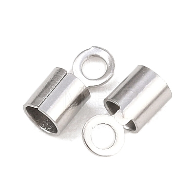 304 Stainless Steel Fold Over Crimp Cord Ends STAS-P434-05E-P-1