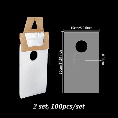 100Pcs Waterproof Plastic Newspaper Door Hanger Bags ABAG-WH0044-97-1