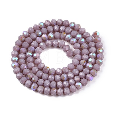 Electroplate Opaque Solid Color Glass Beads Strands EGLA-A044-P4mm-L13-1