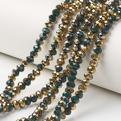 Electroplate Opaque Glass Beads Strands EGLA-A034-P1mm-O09-1