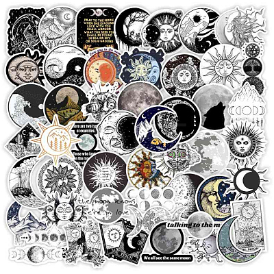50Pcs The Sun and Moon Planet Stickers STIC-PW0002-090-1