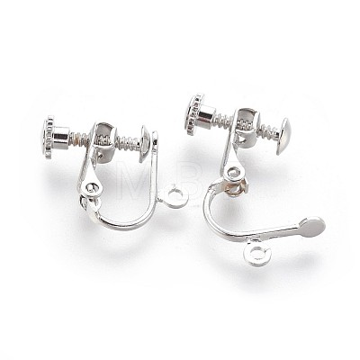 Racking Plated Brass Clip-on Earring Findings KK-P169-01P-1