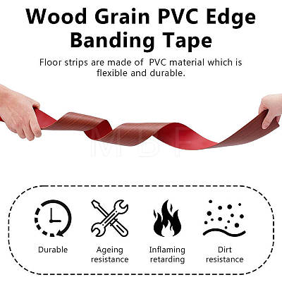 Wood Grain PVC Edge Banding Tape DIY-WH0591-570A-1