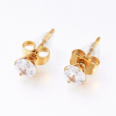 Brass Cubic Zirconia Pendant Necklaces & Stud Earrings Jeweley Sets SJEW-L154-13G-1