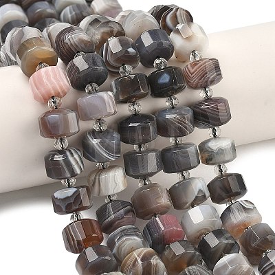 Natural Botswana Agate Beads Strands G-G453-G10-7x12mm-1