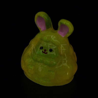 Luminous Resin Cute Little Rabbit Ornaments RESI-I054-01G-1