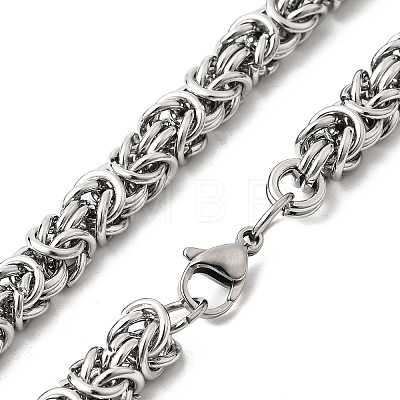 Tarnish Resistant 304 Stainless Steel Necklace Men's Byzantine Chain Necklaces NJEW-H411-26-1