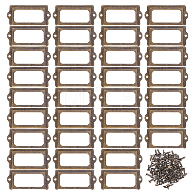 50Pcs Rectangle Iron Label Frame FIND-FH0018-09AB-1