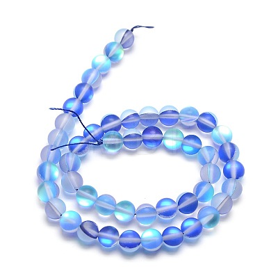 Synthetic Moonstone Beads Strands G-F142-6mm-08-1