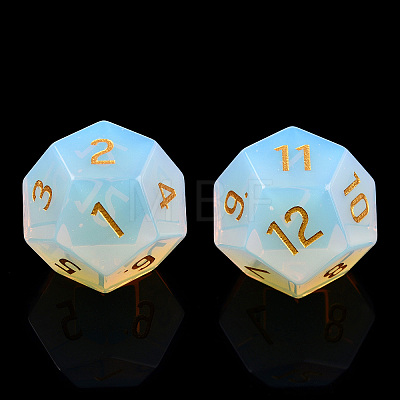 Metal Enlaced Opalite Polyhedral Dice Set G-T122-75A-1