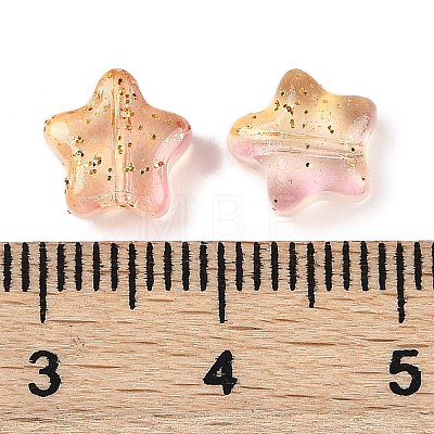 Transparent Spray Painted Glass Beads X1-GLAA-NH0003-01B-1