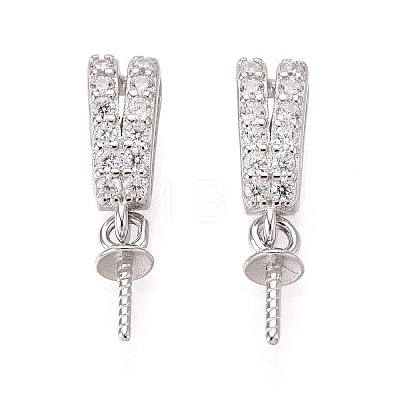 925 Sterling Silver Micro Pave Cubic Zirconia Pendant Bails STER-N016-92P-1