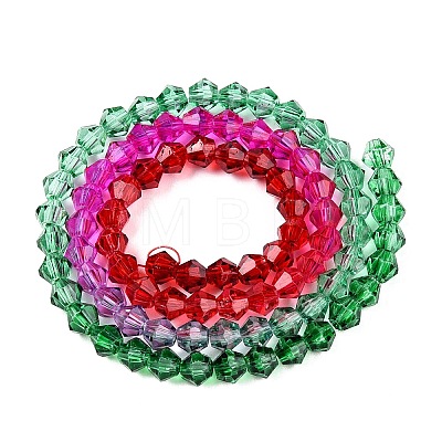 Gradient Color Baking Painted Glass Bead Strands DGLA-A039-T6mm-A010-1