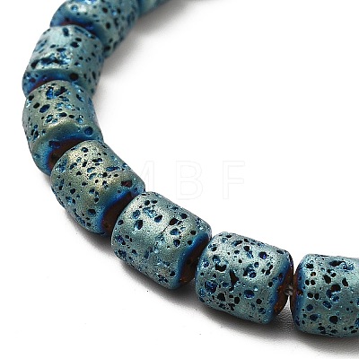 Electroplated Natural Lava Rock Beads Strands G-G984-16D-1