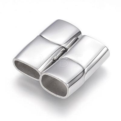 Tarnish Resistant 304 Stainless Steel Magnetic Clasps with Glue-in Ends STAS-G143-48P-1