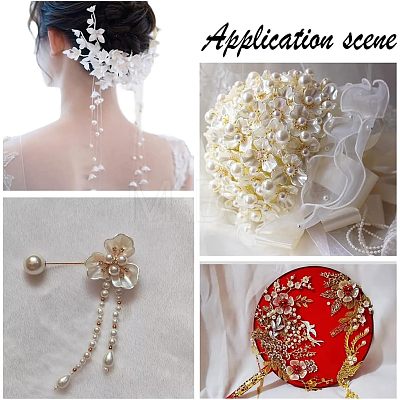  120Pcs 6 Style Flower ABS Plastic Imitation Pearl Bead Caps OACR-NB0001-41-1