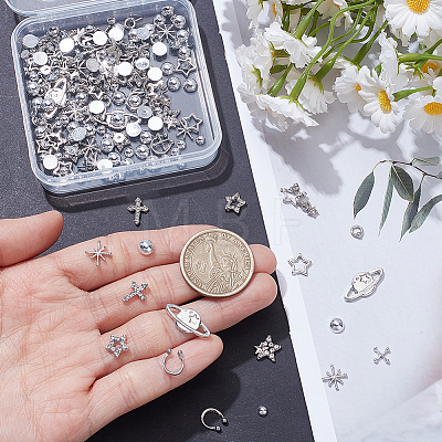 145Pcs 3 Styles Plastic & Resin & Zinc Alloy Rhinestone Cabochons MRMJ-SP0001-41-1