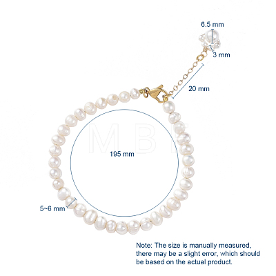 Natural Cultured Freshwater Pearl Beaded Bracelets BJEW-JB04997-1