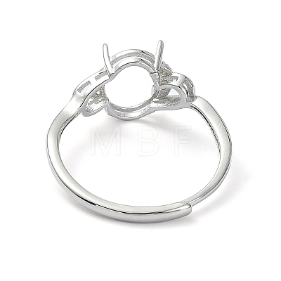 Adjustable 925 Sterling Silver Ring Components STER-K179-02P-1